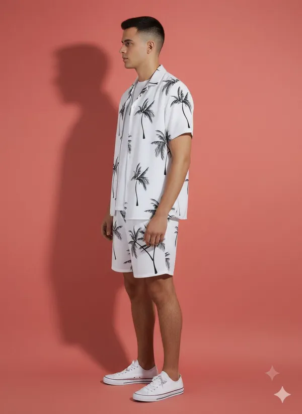 White_Satin_Printed_Casual_Regular_Co-Ords_Set_For_Men