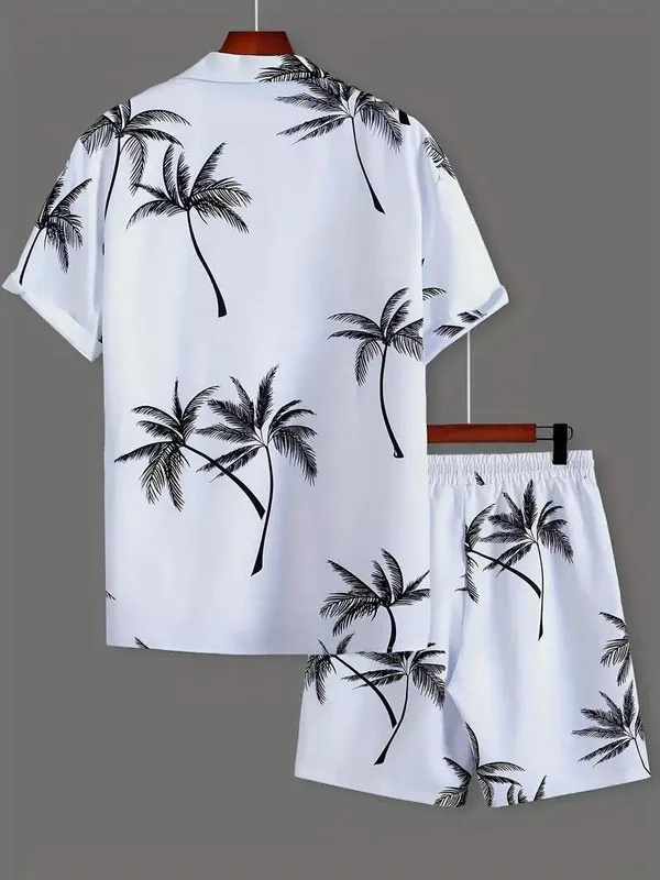 White_Satin_Printed_Casual_Regular_Co-Ords_Set_For_Men