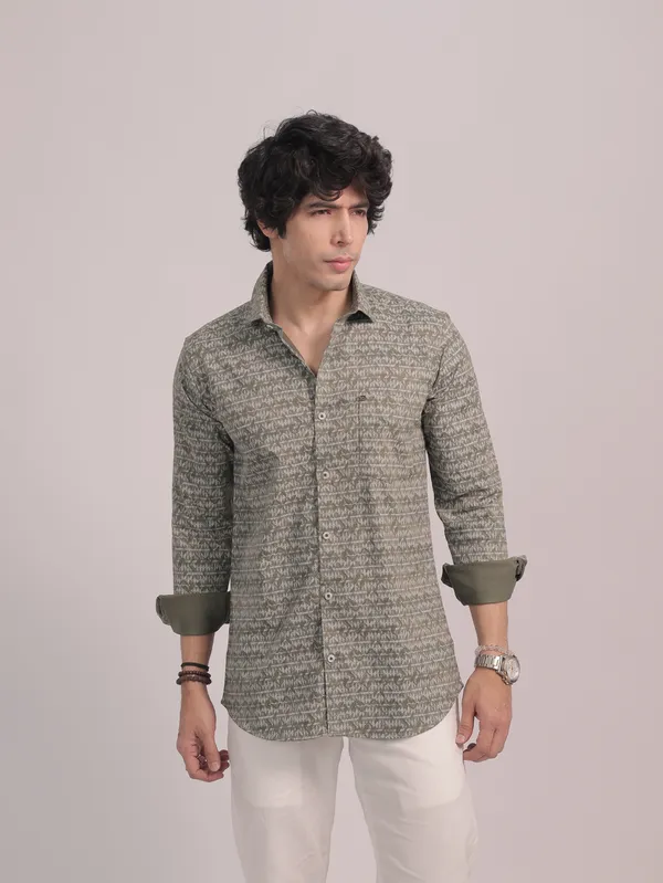 Olive_Grey_Cotton_Premium_Shirt_For_Men