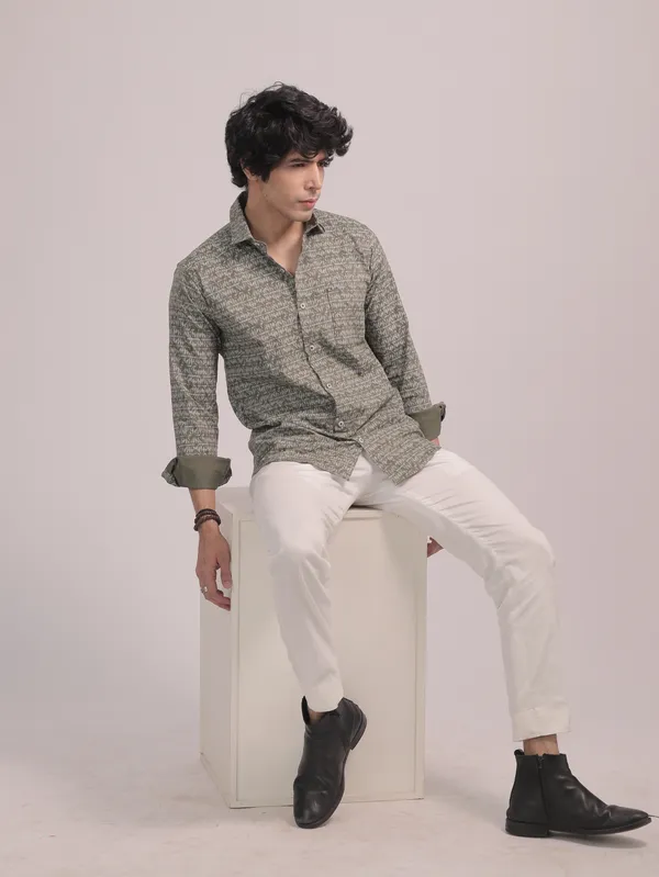 Olive_Grey_Cotton_Premium_Shirt_For_Men