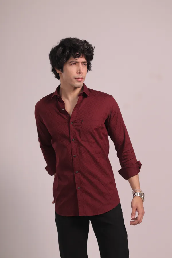 Maroon_Cotton_Premium_Shirt_For_Men
