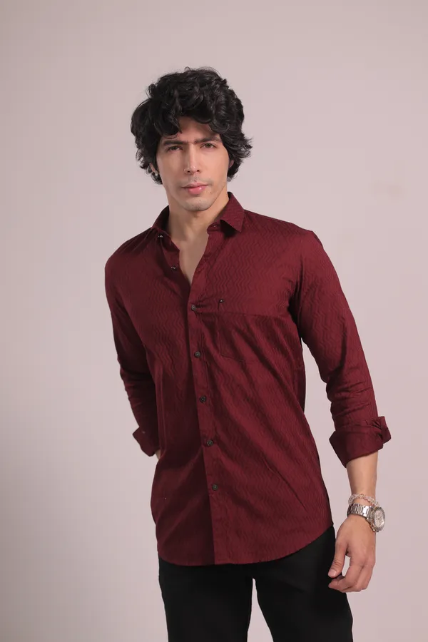 Maroon_Cotton_Premium_Shirt_For_Men