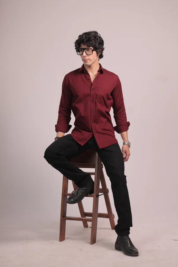 Maroon_Cotton_Premium_Shirt_For_Men