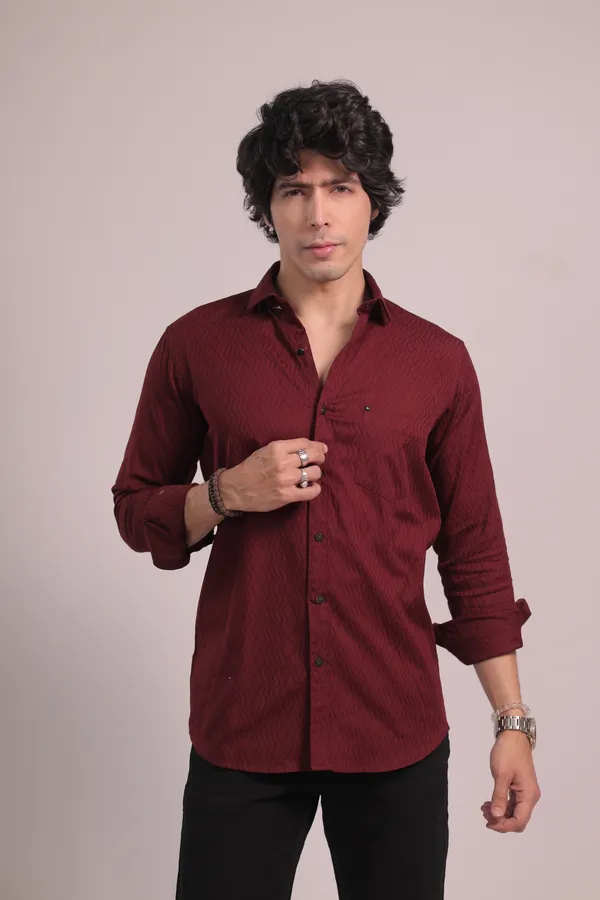Maroon_Cotton_Premium_Shirt_For_Men