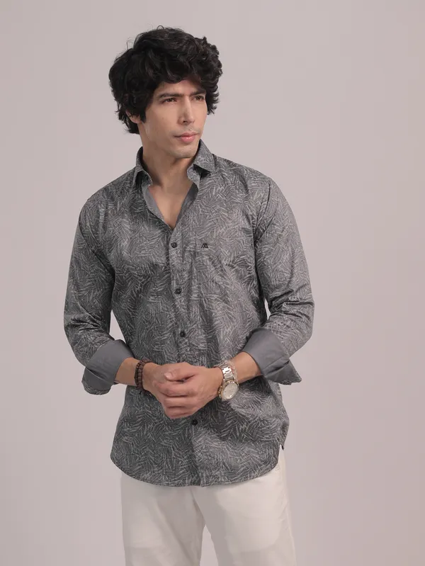 Grey_Cotton_Premium_Shirt_For_Men