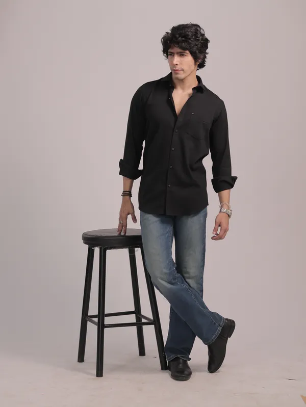 Black_Cotton_Premium_Shirt_For_Men