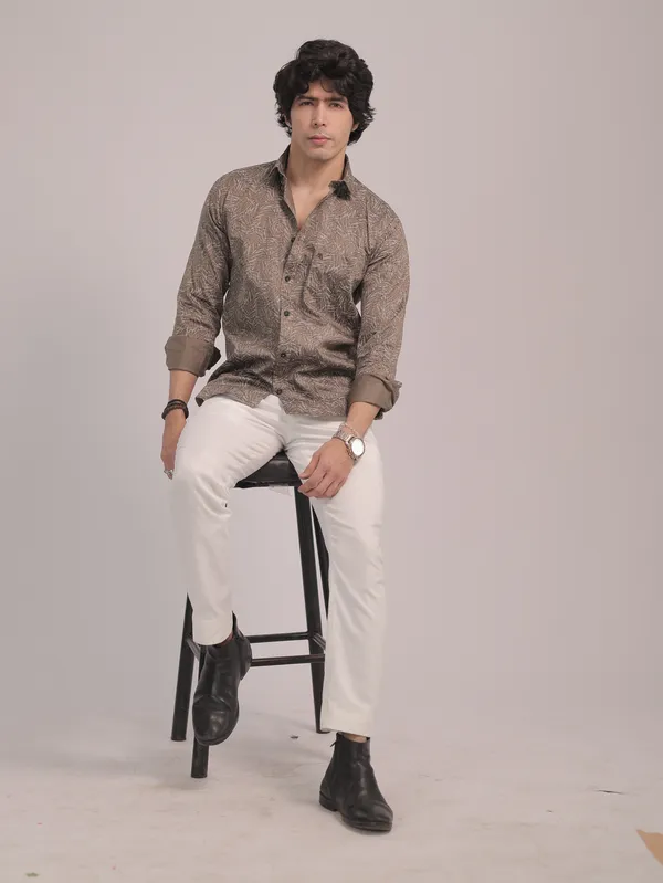 Brown_&_Grey_Cotton_Premium_Shirt_For_Men_(Pack_Of_2)