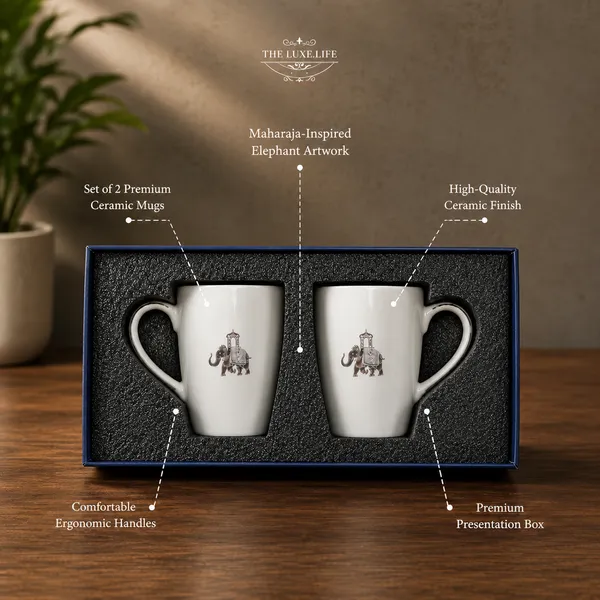 White_Ceramic_Royal_Elephant_Print_Coffee_Mugs_Set_Of_2