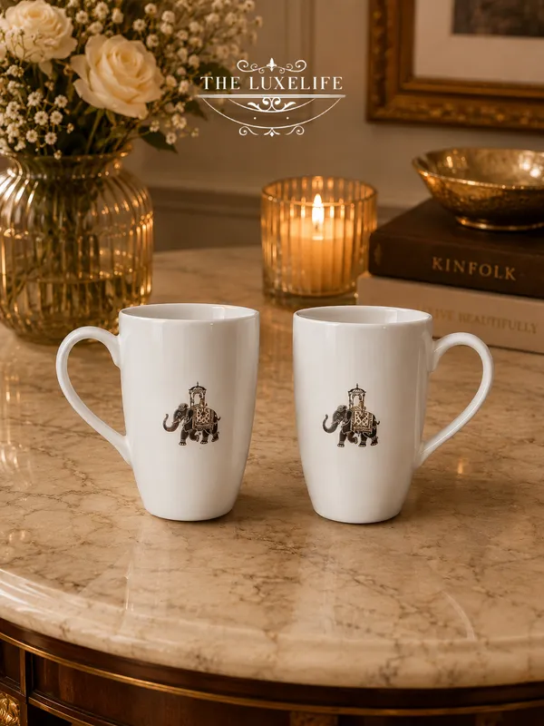 White_Ceramic_Royal_Elephant_Print_Coffee_Mugs_Set_Of_2