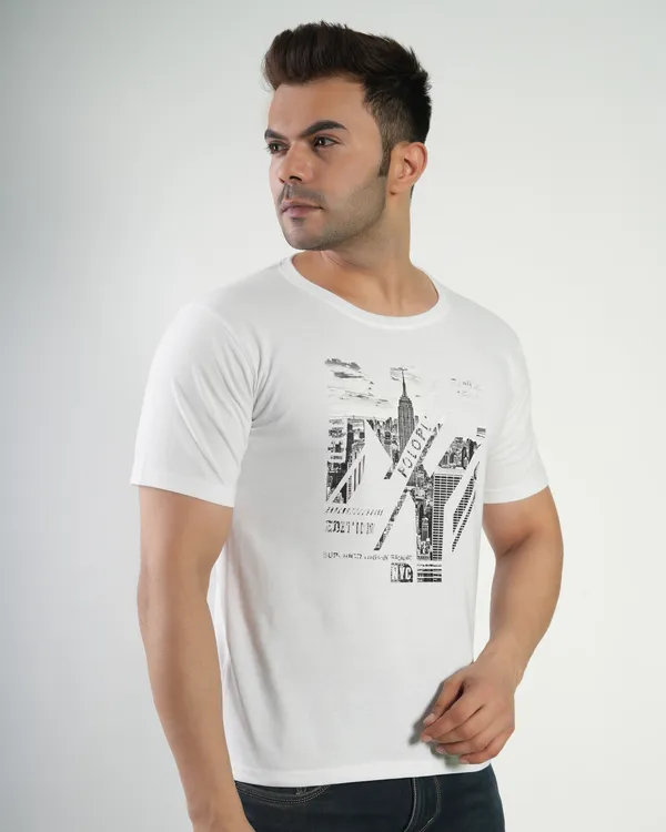 White_Premium_Cotton_Round_Neck_Trendy_Regular_Fit_Half_Sleeve_T-Shirt_For_Men