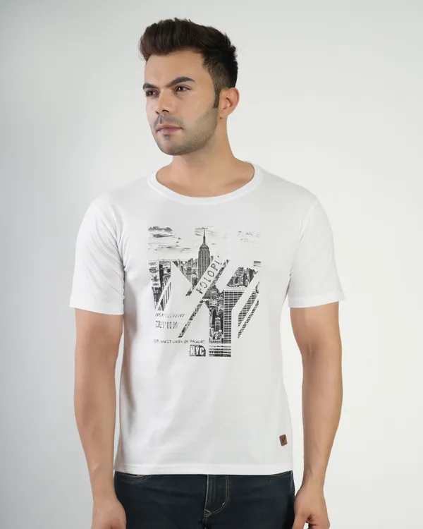 White_Premium_Cotton_Round_Neck_Trendy_Regular_Fit_Half_Sleeve_T-Shirt_For_Men