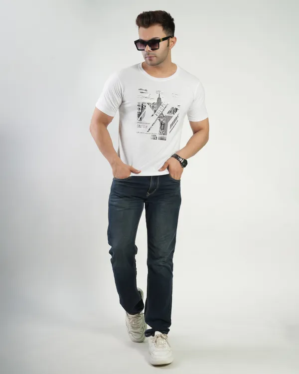 White_Premium_Cotton_Round_Neck_Trendy_Regular_Fit_Half_Sleeve_T-Shirt_For_Men