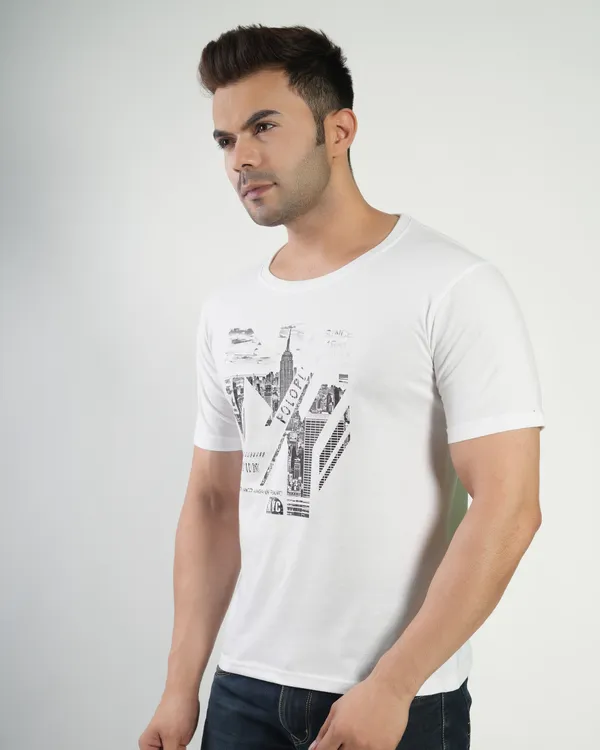 White_Premium_Cotton_Round_Neck_Trendy_Regular_Fit_Half_Sleeve_T-Shirt_For_Men