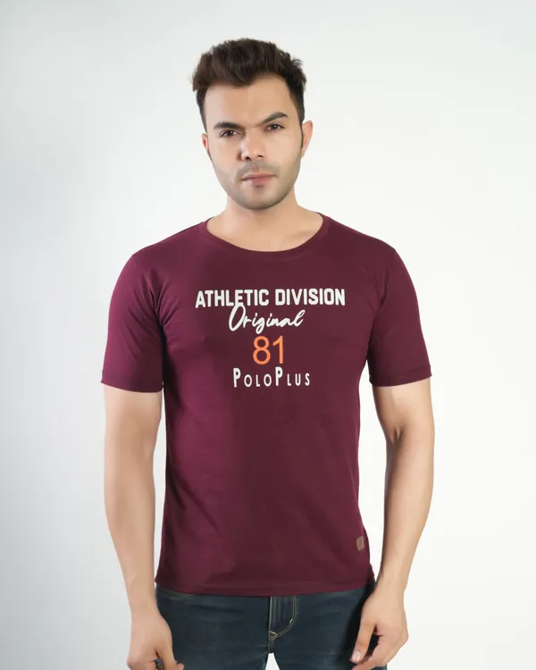 Maroon_Premium_Cotton_Round_Neck_Trendy_Regular_Fit_Half_Sleeve_T-Shirt_For_Men