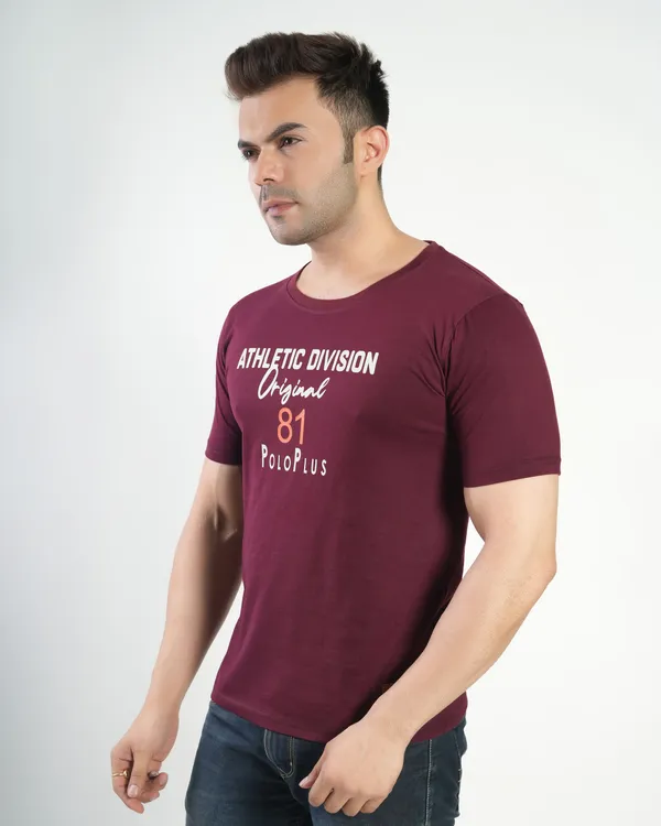 Maroon_Premium_Cotton_Round_Neck_Trendy_Regular_Fit_Half_Sleeve_T-Shirt_For_Men