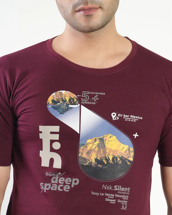 Maroon_Premium_Cotton_Round_Neck_Trendy_Regular_Fit_Half_Sleeve_T-Shirt_For_Men