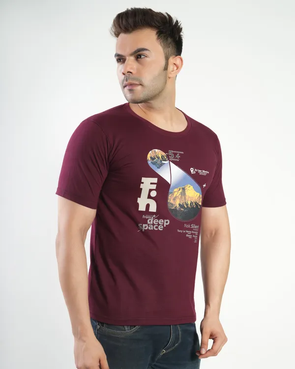 Maroon_Premium_Cotton_Round_Neck_Trendy_Regular_Fit_Half_Sleeve_T-Shirt_For_Men