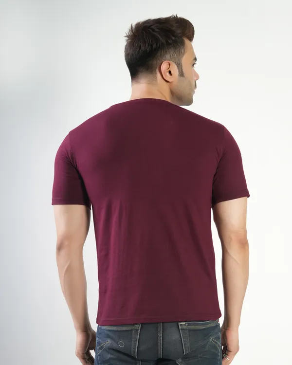 Maroon_Premium_Cotton_Round_Neck_Trendy_Regular_Fit_Half_Sleeve_T-Shirt_For_Men