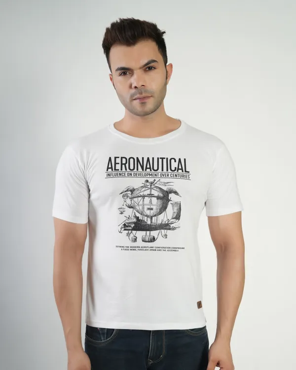 White_Premium_Cotton_Round_Neck_Trendy_Regular_Fit_Half_Sleeve_T-Shirt_For_Men