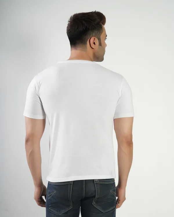 White_Premium_Cotton_Round_Neck_Trendy_Regular_Fit_Half_Sleeve_T-Shirt_For_Men