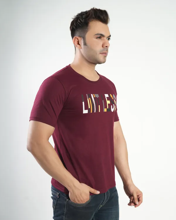 Maroon_Premium_Cotton_Round_Neck_Trendy_Regular_Fit_Half_Sleeve_T-Shirt_For_Men