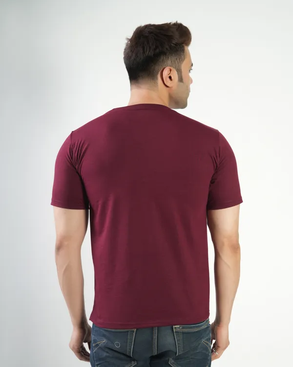 Maroon_Premium_Cotton_Round_Neck_Trendy_Regular_Fit_Half_Sleeve_T-Shirt_For_Men