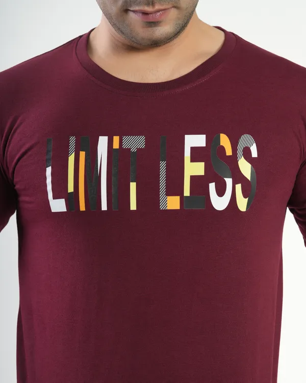 Maroon_Premium_Cotton_Round_Neck_Trendy_Regular_Fit_Half_Sleeve_T-Shirt_For_Men