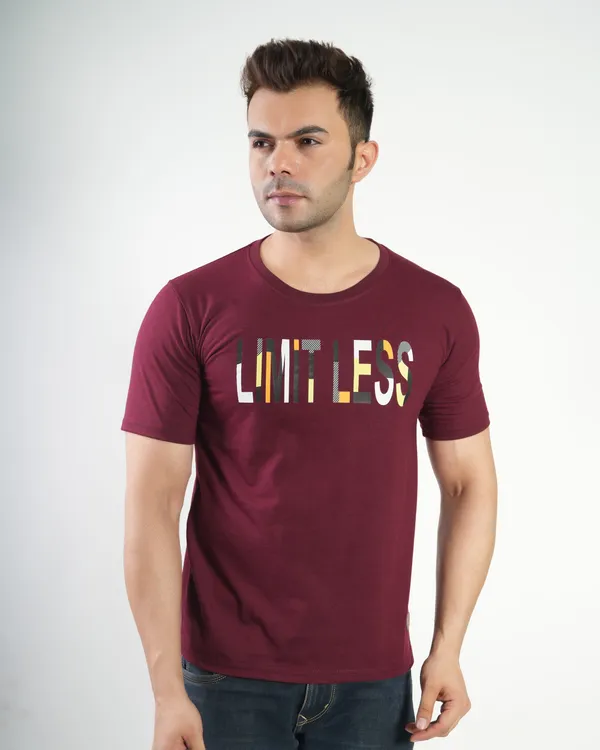 Maroon_Premium_Cotton_Round_Neck_Trendy_Regular_Fit_Half_Sleeve_T-Shirt_For_Men