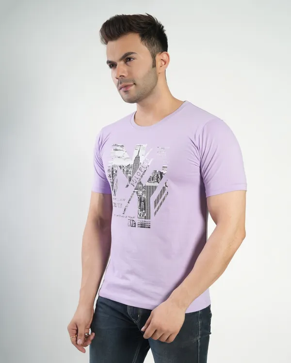 Lavender_Premium_Cotton_Round_Neck_Trendy_Regular_Fit_Half_Sleeve_T-Shirt_For_Men