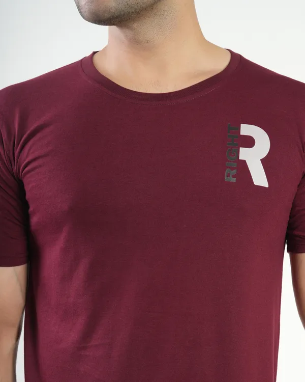 Maroon_Premium_Cotton_Round_Neck_Trendy_Regular_Fit_Half_Sleeve_T-Shirt_For_Men