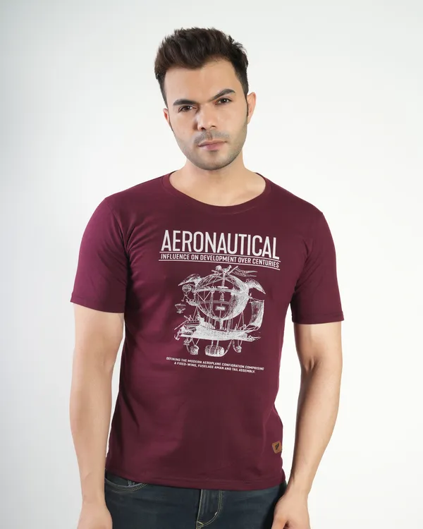 Maroon_Premium_Cotton_Round_Neck_Trendy_Regular_Fit_Half_Sleeve_T-Shirt_For_Men