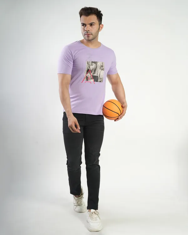 Lavender_Premium_Cotton_Round_Neck_Trendy_Regular_Fit_Half_Sleeve_T-Shirt_For_Men