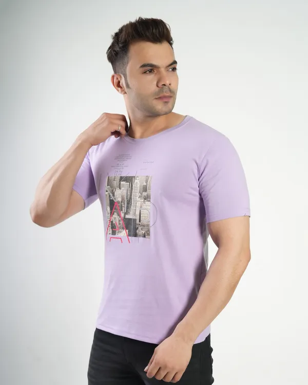 Lavender_Premium_Cotton_Round_Neck_Trendy_Regular_Fit_Half_Sleeve_T-Shirt_For_Men
