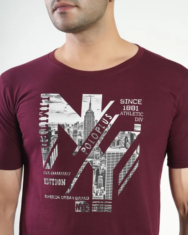 Maroon_Premium_Cotton_Round_Neck_Trendy_Regular_Fit_Half_Sleeve_T-Shirt_For_Men