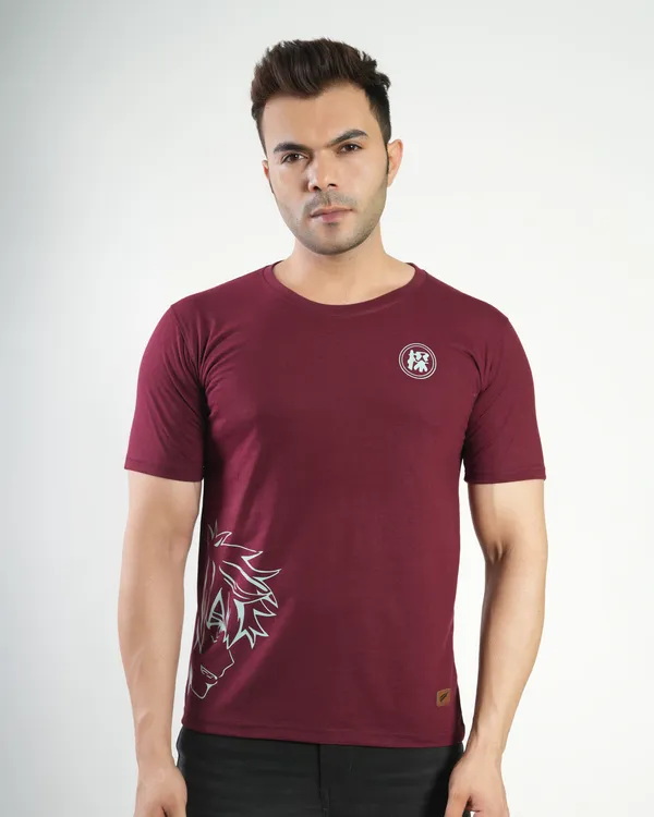 Maroon_Premium_Cotton_Round_Neck_Trendy_Regular_Fit_Half_Sleeve_T-Shirt_For_Men