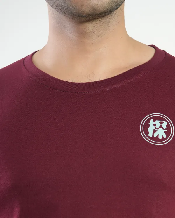 Maroon_Premium_Cotton_Round_Neck_Trendy_Regular_Fit_Half_Sleeve_T-Shirt_For_Men