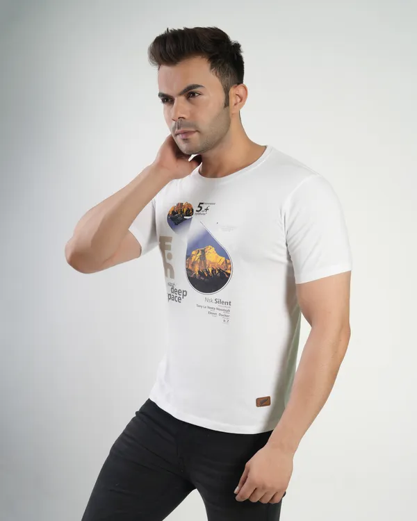 White_Premium_Cotton_Round_Neck_Trendy_Regular_Fit_Half_Sleeve_T-Shirt_For_Men
