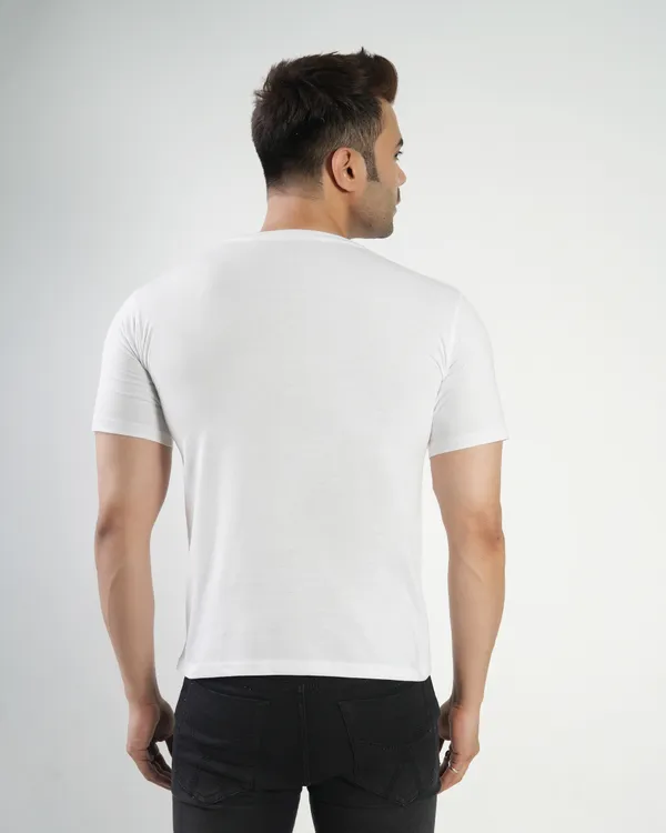 White_Premium_Cotton_Round_Neck_Trendy_Regular_Fit_Half_Sleeve_T-Shirt_For_Men