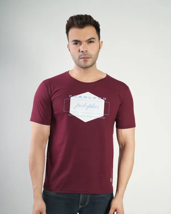 Maroon_Premium_Cotton_Round_Neck_Trendy_Regular_Fit_Half_Sleeve_T-Shirt_For_Men