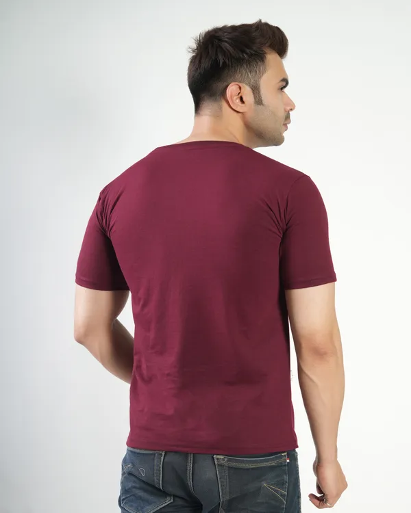 Maroon_Premium_Cotton_Round_Neck_Trendy_Regular_Fit_Half_Sleeve_T-Shirt_For_Men