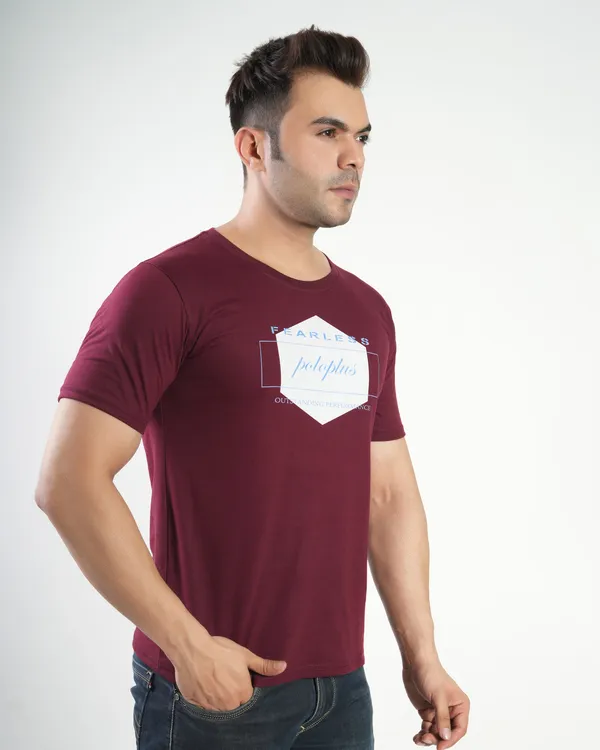 Maroon_Premium_Cotton_Round_Neck_Trendy_Regular_Fit_Half_Sleeve_T-Shirt_For_Men