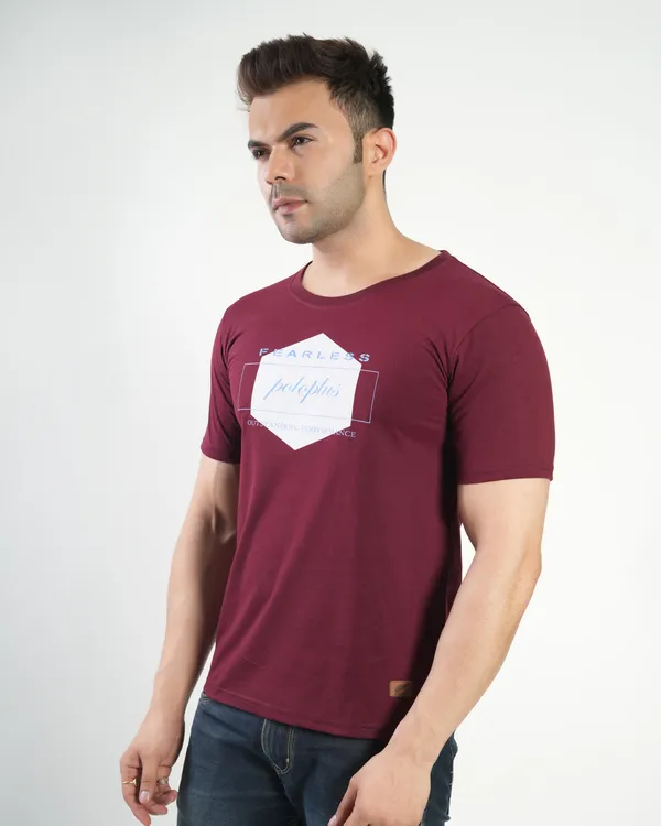 Maroon_Premium_Cotton_Round_Neck_Trendy_Regular_Fit_Half_Sleeve_T-Shirt_For_Men