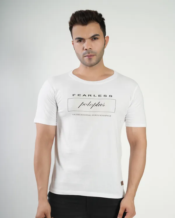 White_Premium_Cotton_Round_Neck_Trendy_Regular_Fit_Half_Sleeve_T-Shirt_For_Men