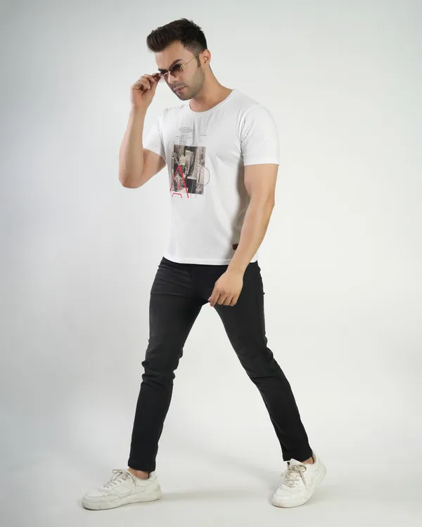 White_Premium_Cotton_Round_Neck_Trendy_Regular_Fit_Half_Sleeve_T-Shirt_For_Men