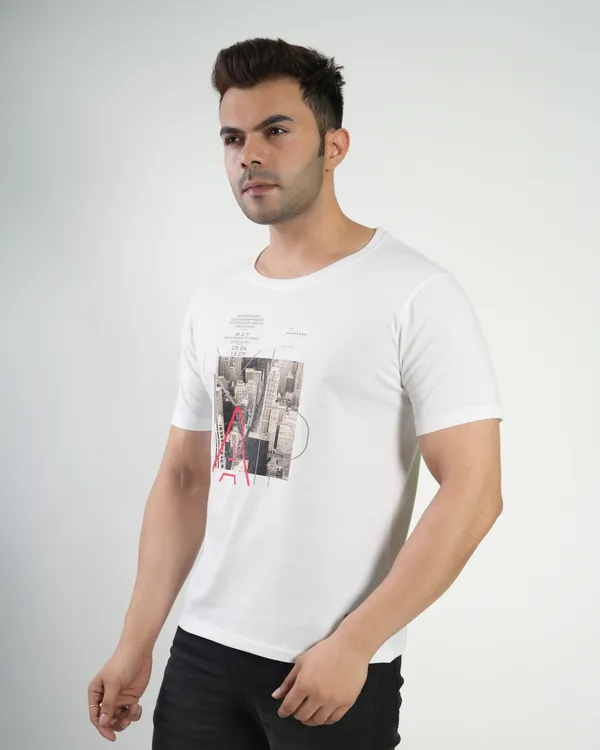White_Premium_Cotton_Round_Neck_Trendy_Regular_Fit_Half_Sleeve_T-Shirt_For_Men