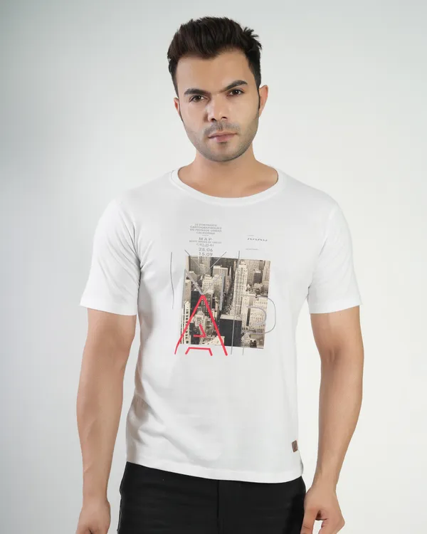 White_Premium_Cotton_Round_Neck_Trendy_Regular_Fit_Half_Sleeve_T-Shirt_For_Men