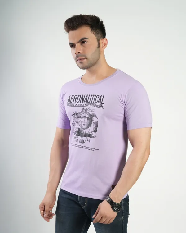 Lavender_Premium_Cotton_Round_Neck_Trendy_Regular_Fit_Half_Sleeve_T-Shirt_For_Men