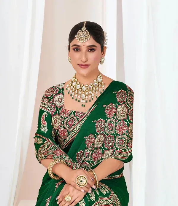 Green_Premium_Ajrakh_Model_Silk_Saree_For_Women