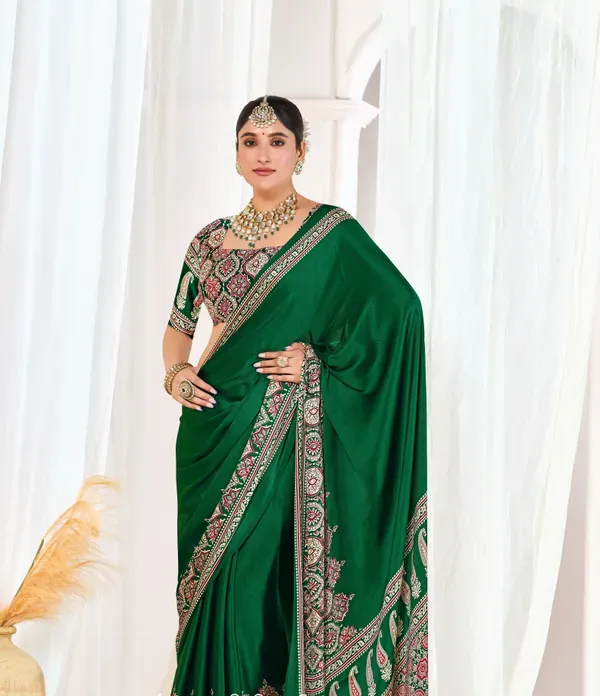 Green_Premium_Ajrakh_Model_Silk_Saree_For_Women