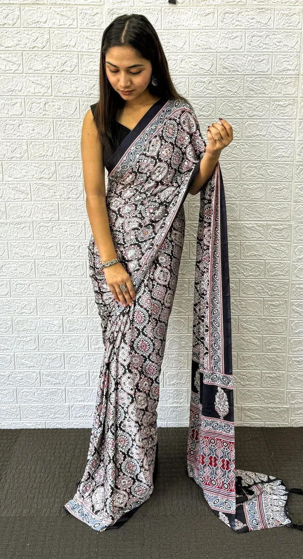 New_Gajji_Silk_Ajrakh_Modal_Silk_Saree_With_Heavy_Mirror_Wark_